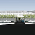 Modern Building Exterior Wall With Geometric Design Greenery And Sleek Entrance Features
