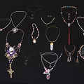 Jewelry Decoration Set Featuring Necklaces Pendants Dreamcatcher and Gemstone Feather Accents