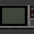 Vintage Retro Television Electronic Appliance With Wooden Frame Control Knobs And Green Screen