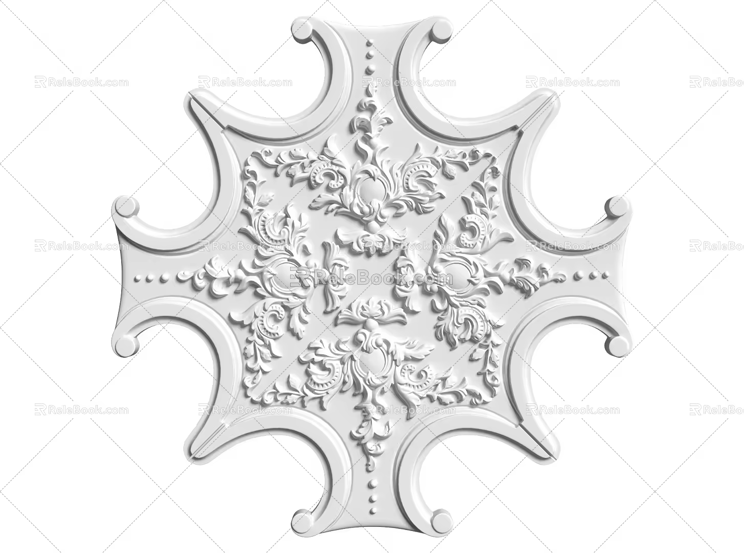 European-style lamp panel gypsum component carved 3d model