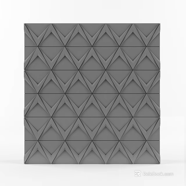Modern Gray Wall Decor With Geometric Diamond And Triangle Patterns And 3D Design 3d model
