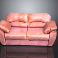 Pink Two Seater Sofa Furniture Design With Soft Cushions And Armrests