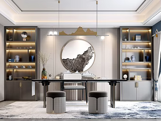 New Chinese Style Study 3d model