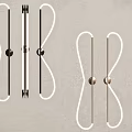 Modern Curved Line Wall Lamps With Black Gold White Metal Finish Design