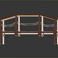 Wooden Bridge Models In Different Colors With Railings And Wooden Planks