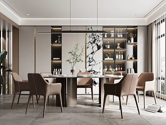 Light Luxury Restaurant 3d model