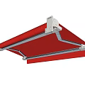 Durable Red Retractable Awning With Metal Frame For Outdoor Use 3d model