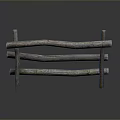 Rustic Wooden Fence With Natural Logs And Green Moss Accents Outdoor Decor