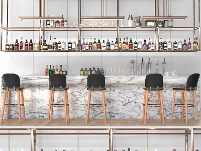Elegant Modern Commercial Kitchen Equipment With Luxury Marble Counter And Cabinets 3d model