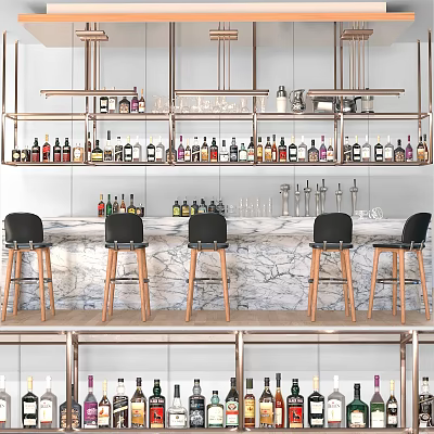 Elegant Modern Commercial Kitchen Equipment With Luxury Marble Counter And Cabinets 3d model