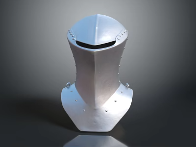 Medieval Knight Metallic Helmet With Riveted Design Protective Headgear Vintage Clothing Accessory 3d model
