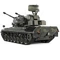 Military Tank with Dual Cannons Top Mounted Equipment Camouflage Finish and Track System