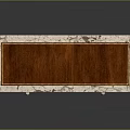 Elegant Wooden Console Cabinet Sideboard With Marble Top And Decorative Drawers