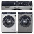 Samsung Modern Front Load Washing Machine With Stainless Steel Finish And Digital Control Panel