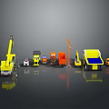 Colorful Construction Vehicle Toy Collection With Crane Truck Dump Truck And Small Models