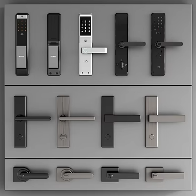 Modern Door Handles Various Styles And Designs For Home Interior Use 3d model