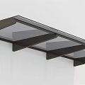 Modern Wall Mounted Canopy With Black Frame And Transparent Panels Design 3d model