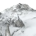 Scenic Garden Landscape with Snow Covered Rocky Mountain Peaks and Natural Terrain