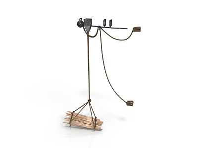 Equipment With Metal Stand Wooden Base And Connecting Wires For Top Components 3d model