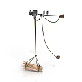 Equipment With Metal Stand Wooden Base And Connecting Wires For Top Components