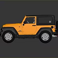 Yellow Jeep Wrangler with Black Roof Classic Convertible Exterior Design