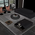 Minotti Miloti Sofa Coffee Table Combination 3d model