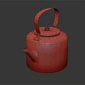 Vintage Metal Kettle As Classic Household Appliance With Retro Design And Curved Handle