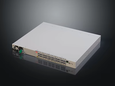 Industrial Network Switch Equipment With White Casing And Multiple Ports For Reliable Performance 3d model