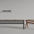 poliform Modern Stool Solid Wood Stool Rattan Stool 3d model