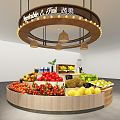 Modern shelf supermarket fresh area round fruit bar 3d model