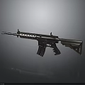 Black Tactical Assault Rifle Modern Military Weapon With Barrel And Magazine