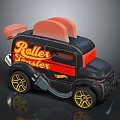 Roller Invader Electronic Toy Car With Black Red Design And Yellow Wheels