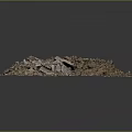 Pile of Mixed Soil Gravel and Construction Debris on Dark Background