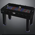 Modern Black Foosball Table Design With Red Blue Players And Stable Legs