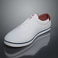White Casual Mesh Lace Up Shoes With Blue Sole Edge And Red Lining Design