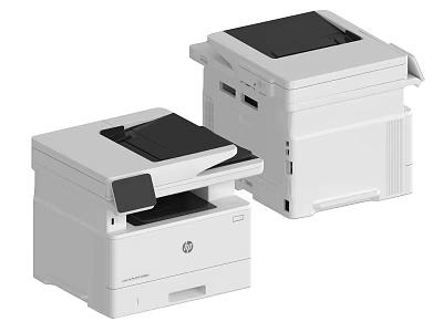 Two White HP Printers as Essential Office Appliances for Modern Workplaces 3d model