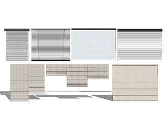 Modern venetian blinds roller blinds 3d model