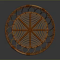 Round Bamboo Woven Basket with Handles and Intricate Weave Design for Household Storage Organizing