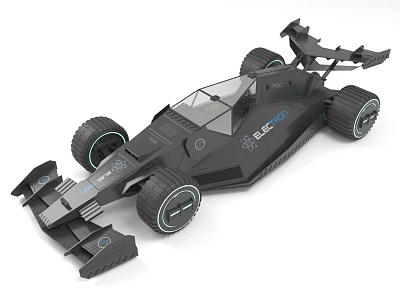 Futuristic Black Racing Car With Advanced Design 3d model