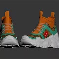 High Top Leopard Print Sneakers With Orange Green Accents And Chunky Sole Laces