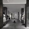Modern Clothing Store Interior Featuring Mannequins Stylish Displays And Elegant Lighting Design