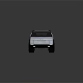 Futuristic Silver Electric Pickup Truck With Open Cabin And Large Wheels