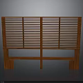 Classic Wooden Room Divider With Vertical Slats And Sturdy Base