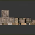 Wooden Storage Boxes And Barrels With Open Small Boxes For Household Items