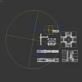 Industrial Scenery Components With Gray Metal Platforms Yellow Markings And Structural Parts