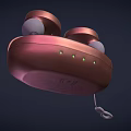 Rose Gold Wireless Earbuds in Charging Case with White Ear Tips and Lanyard