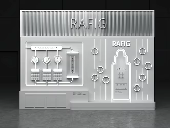 Display cabinet beauty makeup selling science and technology food exhibition creative display wall 12 3d model