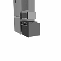 Sleek Modern Kitchen Appliances Stainless Steel Refrigerator Range Hood Microwave Oven With Black Finish