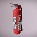 Red Fire Extinguisher as Essential Fire Safety Equipment with Hose and Label