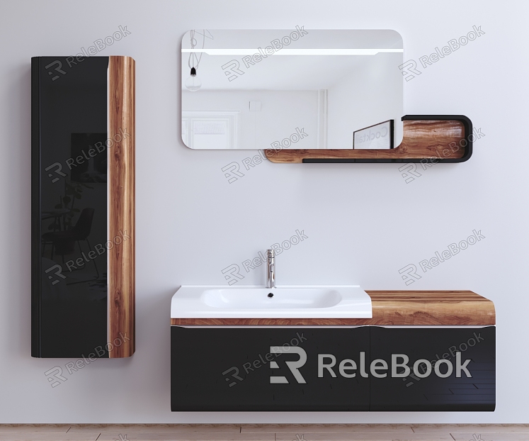 Modern sink sink sink mirror mirror cabinet combination model